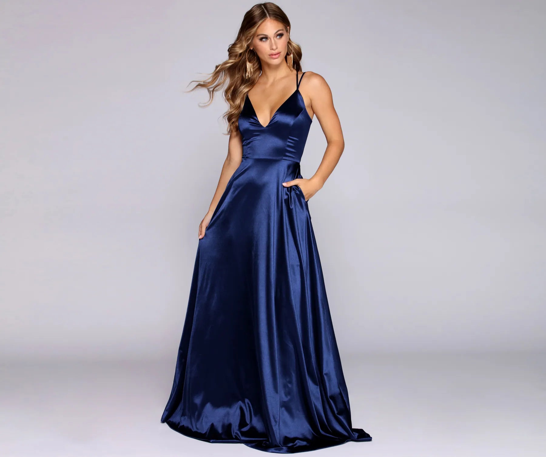 Best Bargains Hailey Satin A-Line Formal Dress