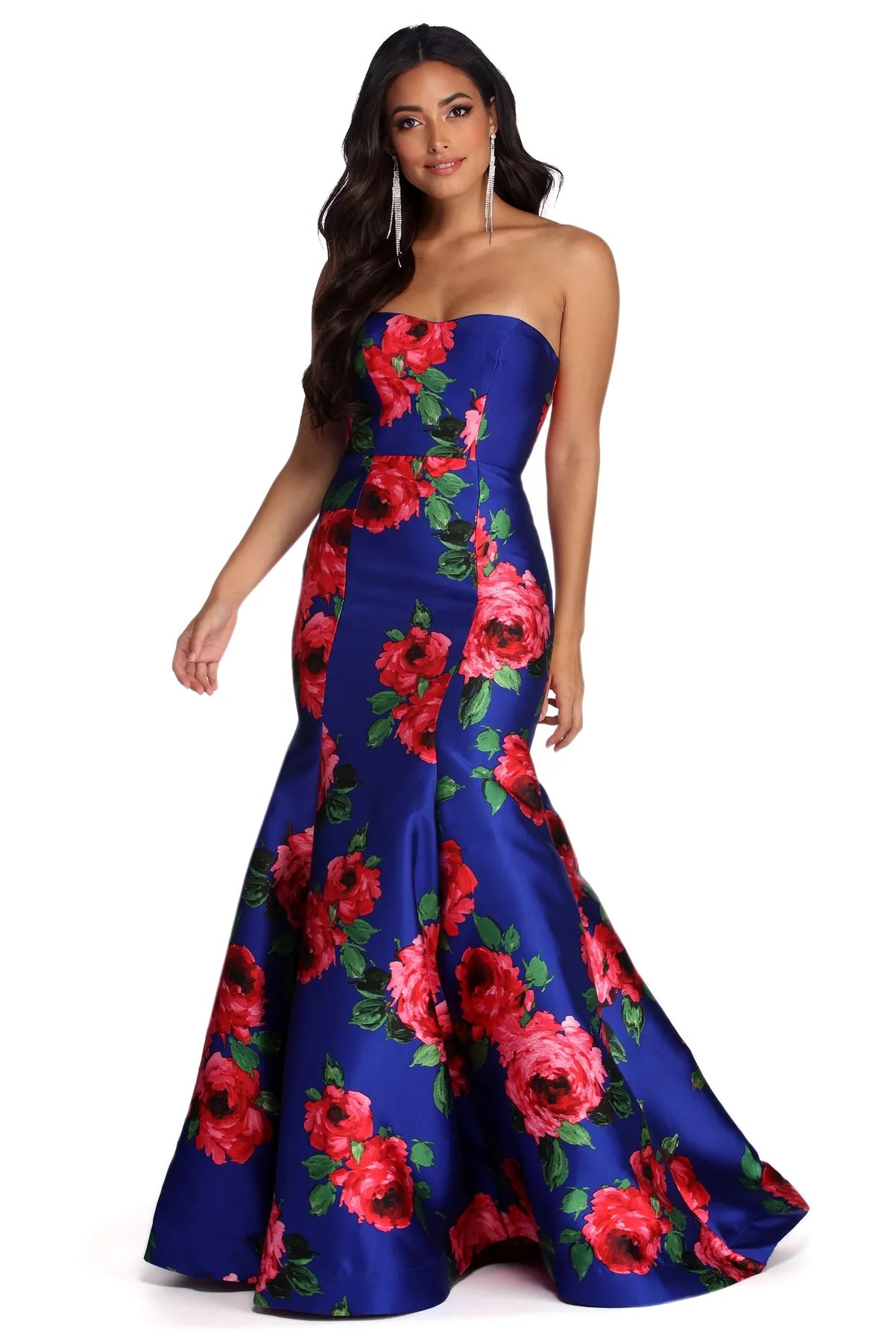 Stock Clearance Thea Formal Floral Satin Dress