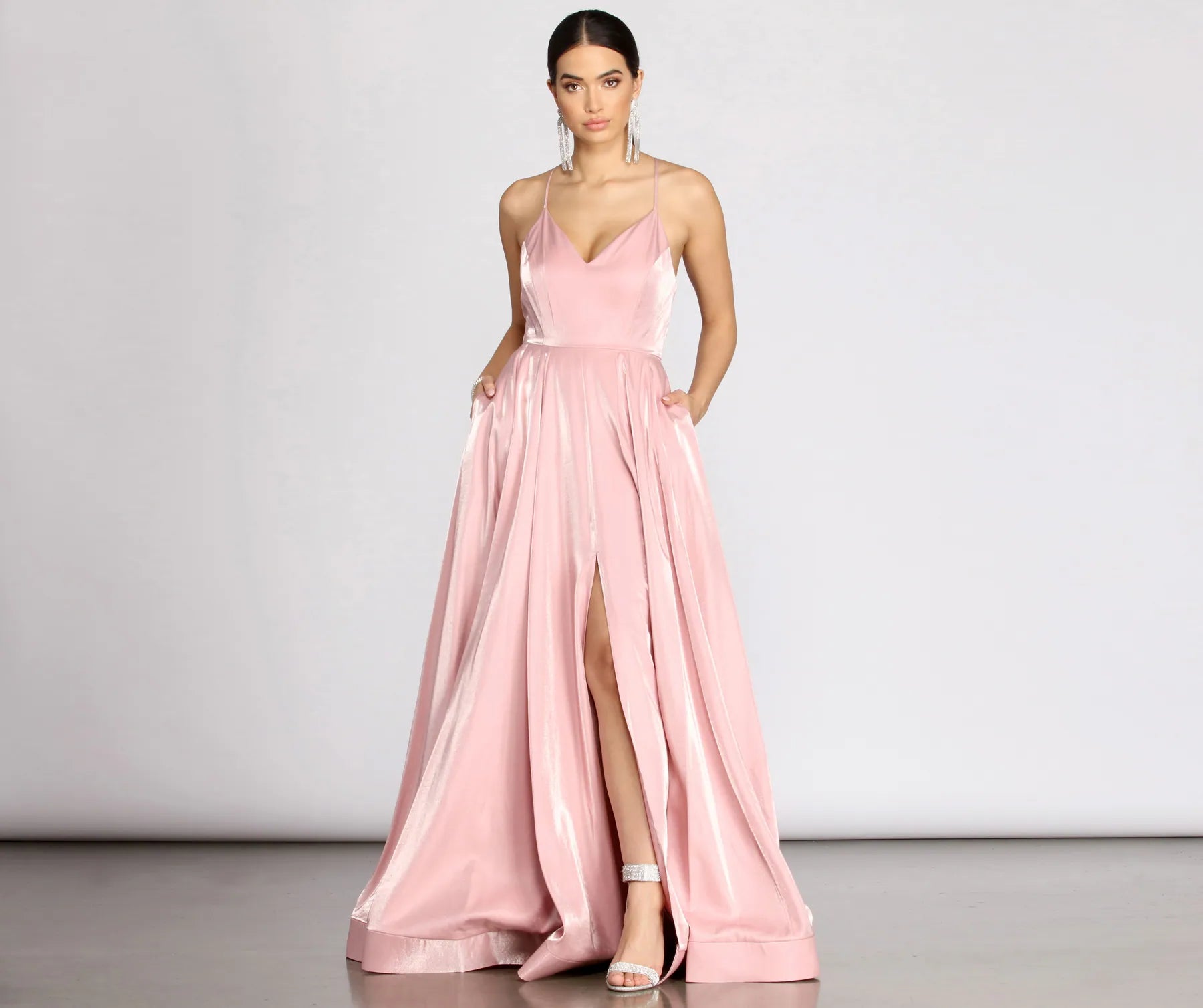 Act Now Toni Low Back A-Line Dress