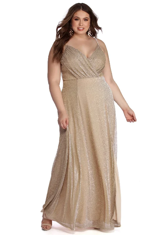 Mega Sale Plus Corinne Sparkle Lurex Dress