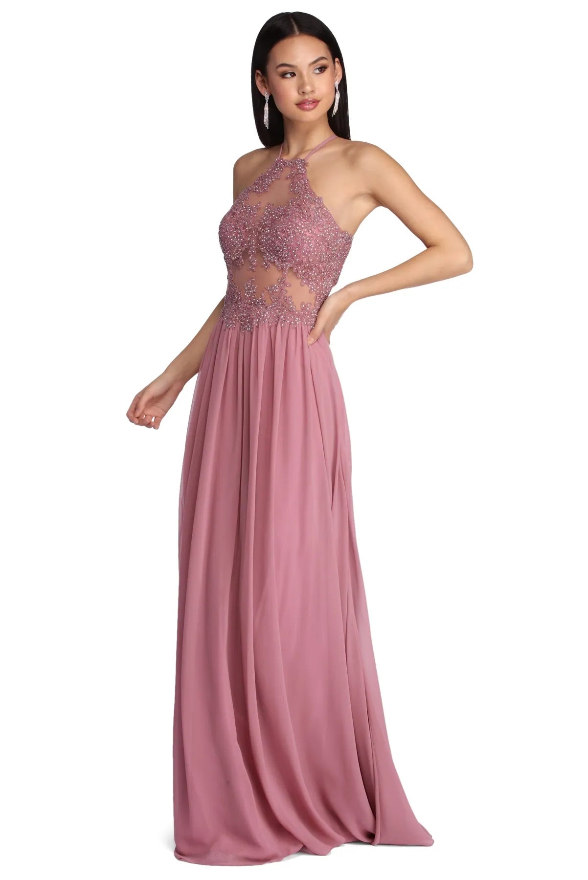 Best Seller Alessandra Formal Open Back Chiffon Dress