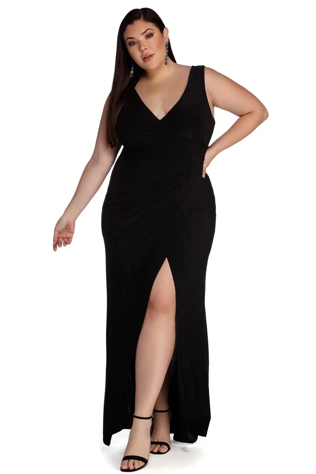 Members Only Plus Karla Formal Wrap Dress