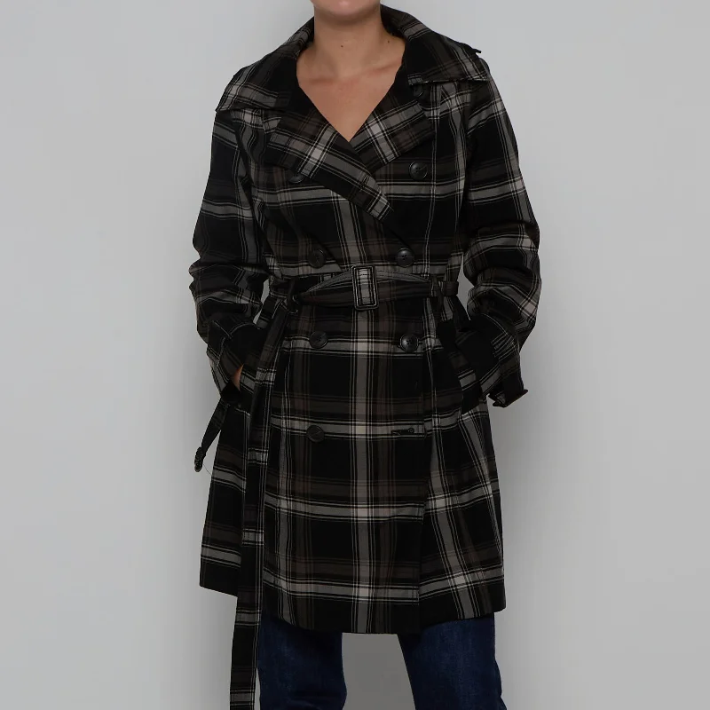 Online Exclusive Windowpane Check Trench Coat - M