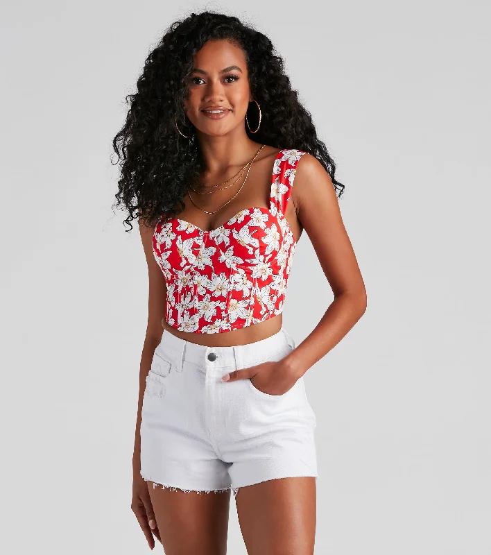 Discount Mania Sunny Day Floral Corset Top