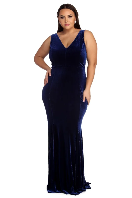 While Supplies Last Plus Zariah Formal Velvet Dress