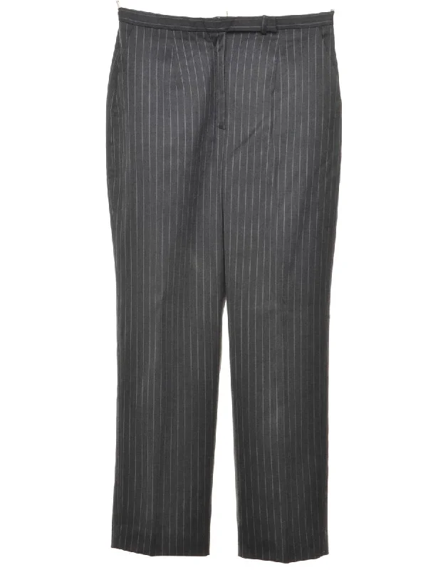 Savings Galore Pinstriped Grey Trousers - W30 L30