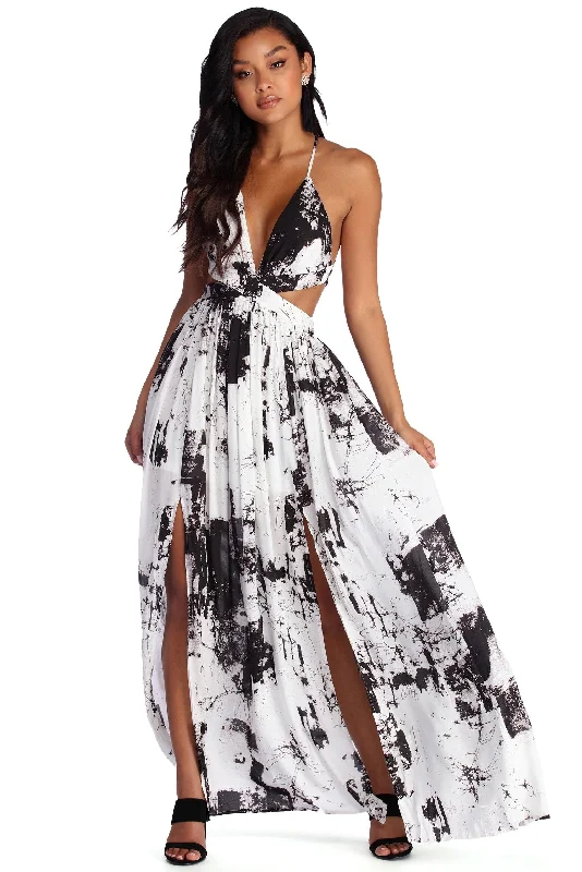 Overstock Artist's Muse Chiffon Maxi Dress