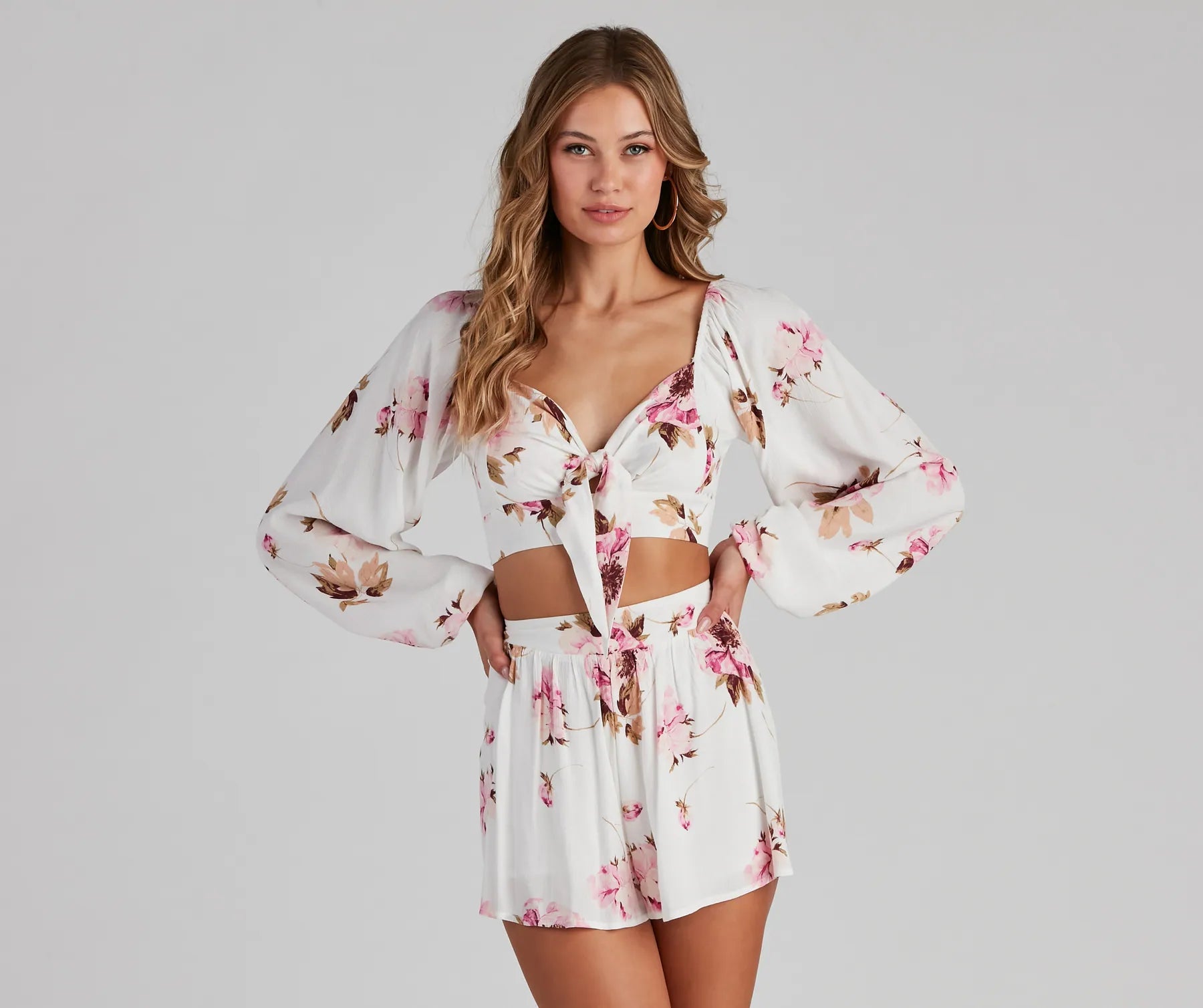 Today's Special Too Sweet Tie-Front Floral Top