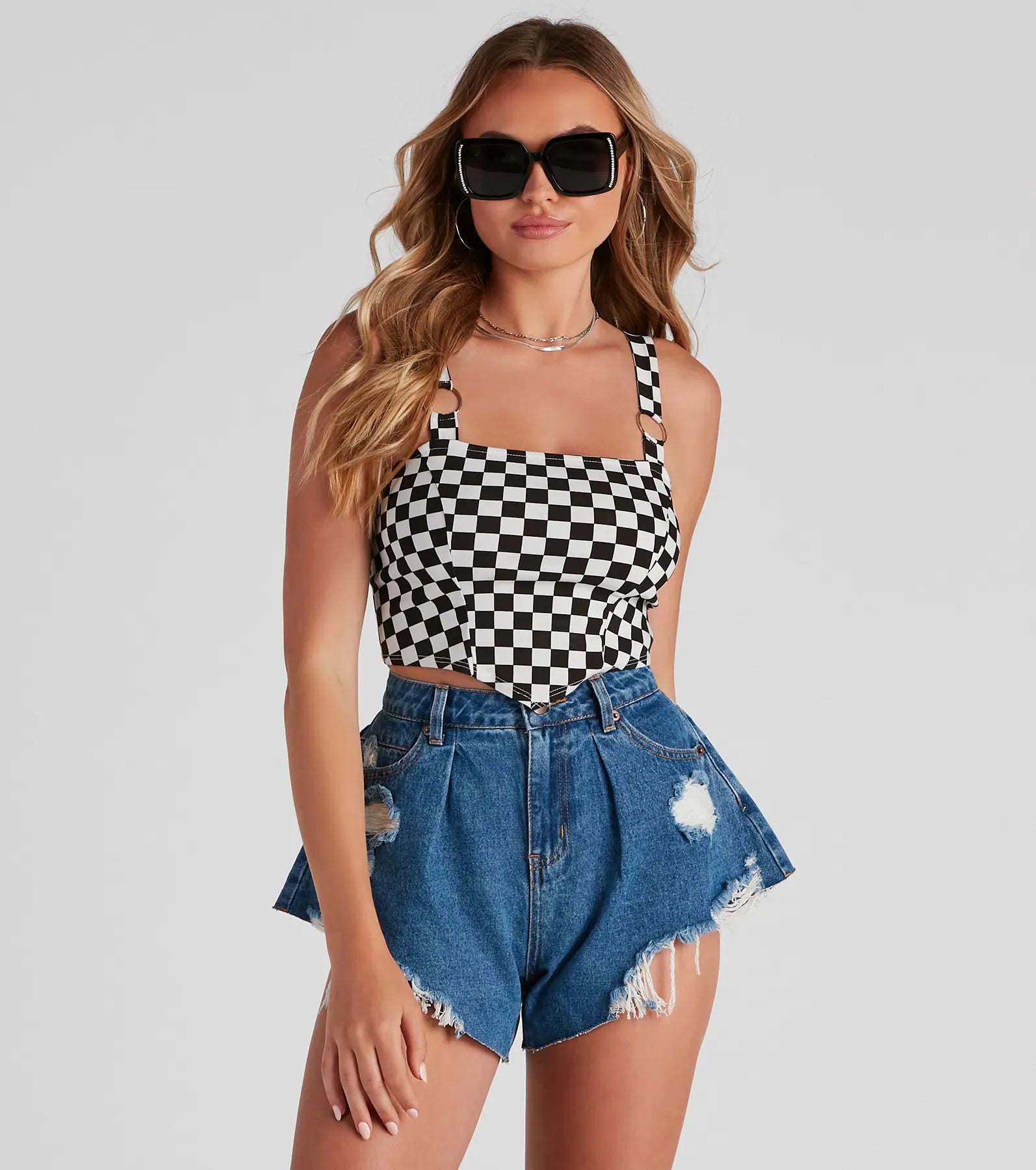 Don't Wait Finish The Race Checkered Tank Top