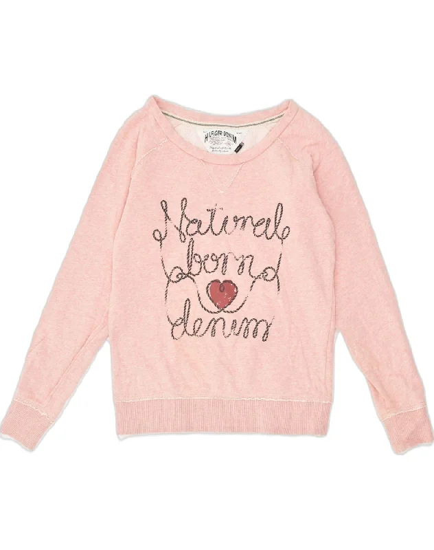 Big Savings TOMMY HILFIGER Womens Graphic Sweatshirt Jumper UK 14 Medium Pink Cotton Big Savings TOMMY HILFIGER Womens Graphic Sweatshirt Jumper UK 14 Medium Pink Cotton