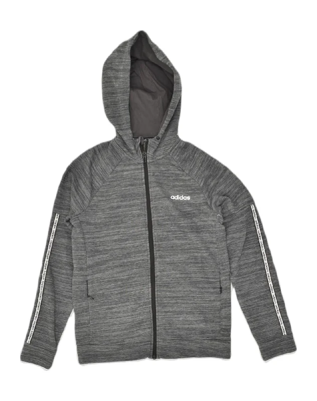 Early Access ADIDAS Womens Zip Hoodie Sweater UK 8/10 Small Grey Cotton