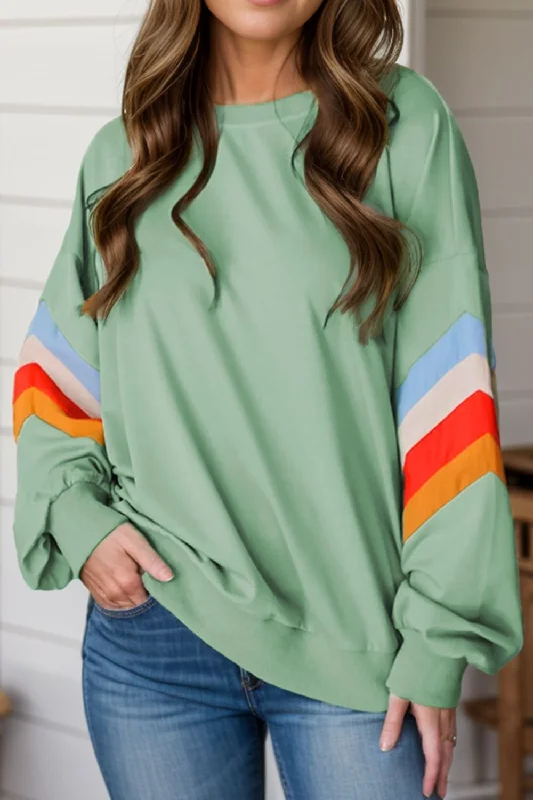 Price Break Contrast Long Sleeve Sweatshirt