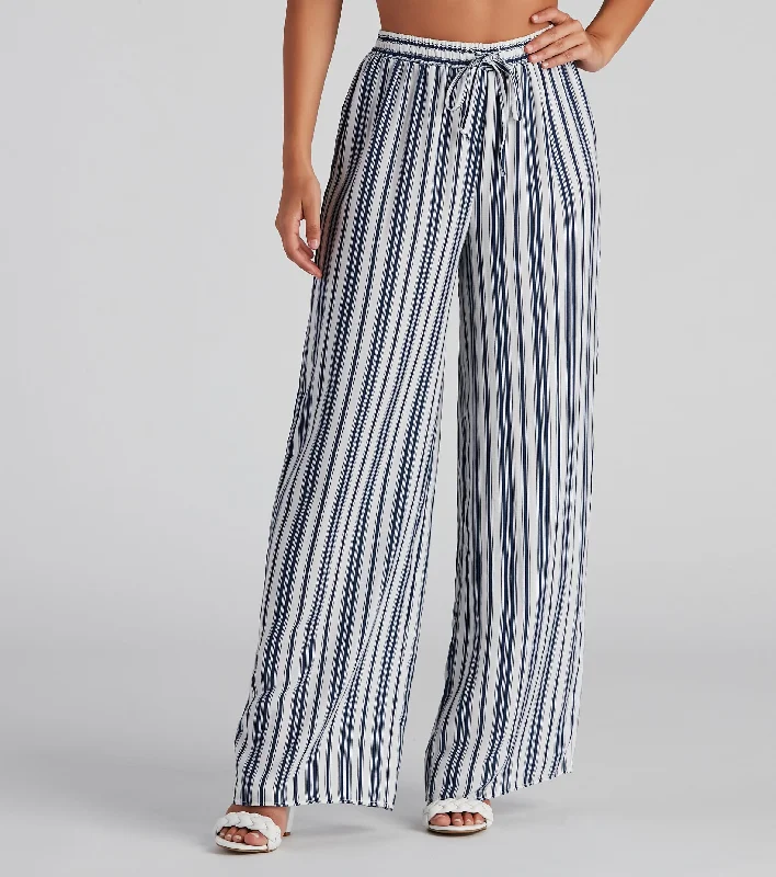 TIME-Limited Offer Sunday's Match Striped Wide Leg Pants