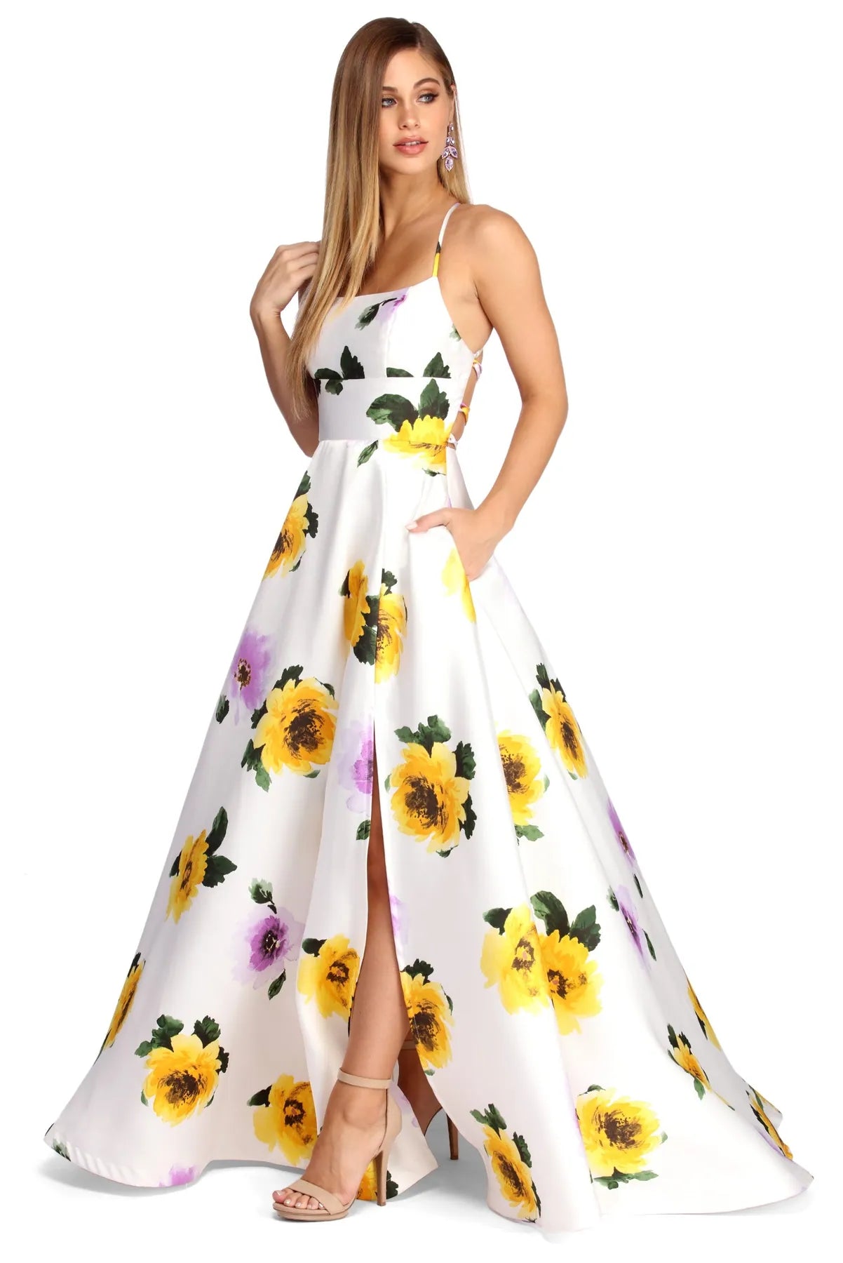 The Best Prices Amber Formal Floral Wrap Dress