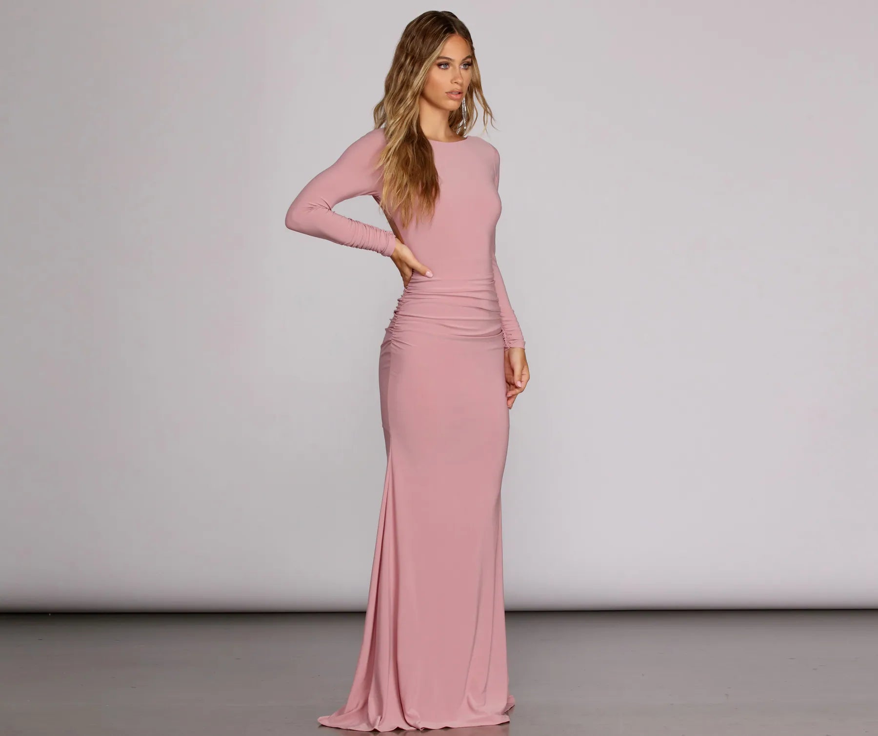 Daily Deals Piper Ruched Open Back Gown