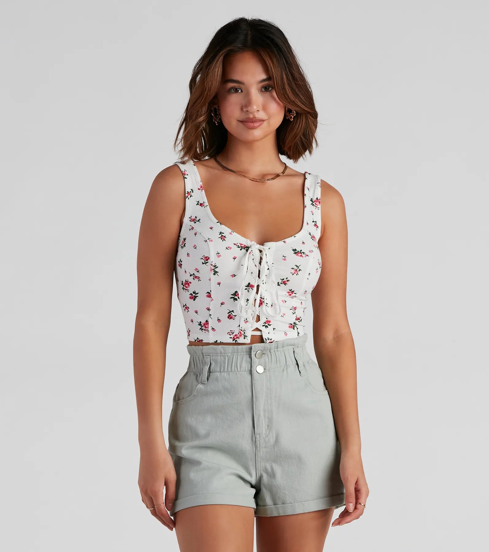 Clearance Sale Playing Favorites Lace-Up Tank Top