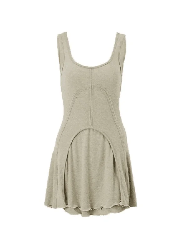 Season Finale Sale Patchwork Sleeveless Bodycon Mini Dress