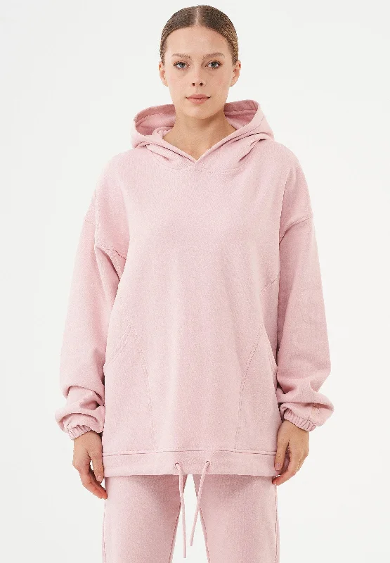 Limited Time Hande Soft Touch Oversize Organic Cotton Hoodie Dusty Pink