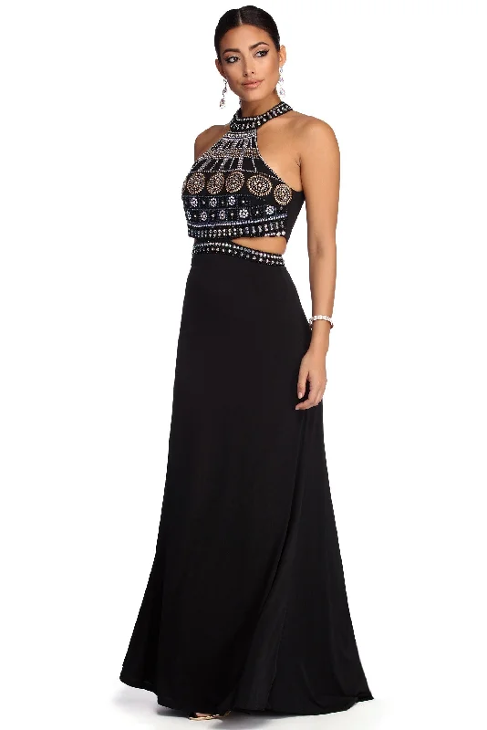 Year-End Sale Zariyah Formal Heat Stone Cut Out Dress