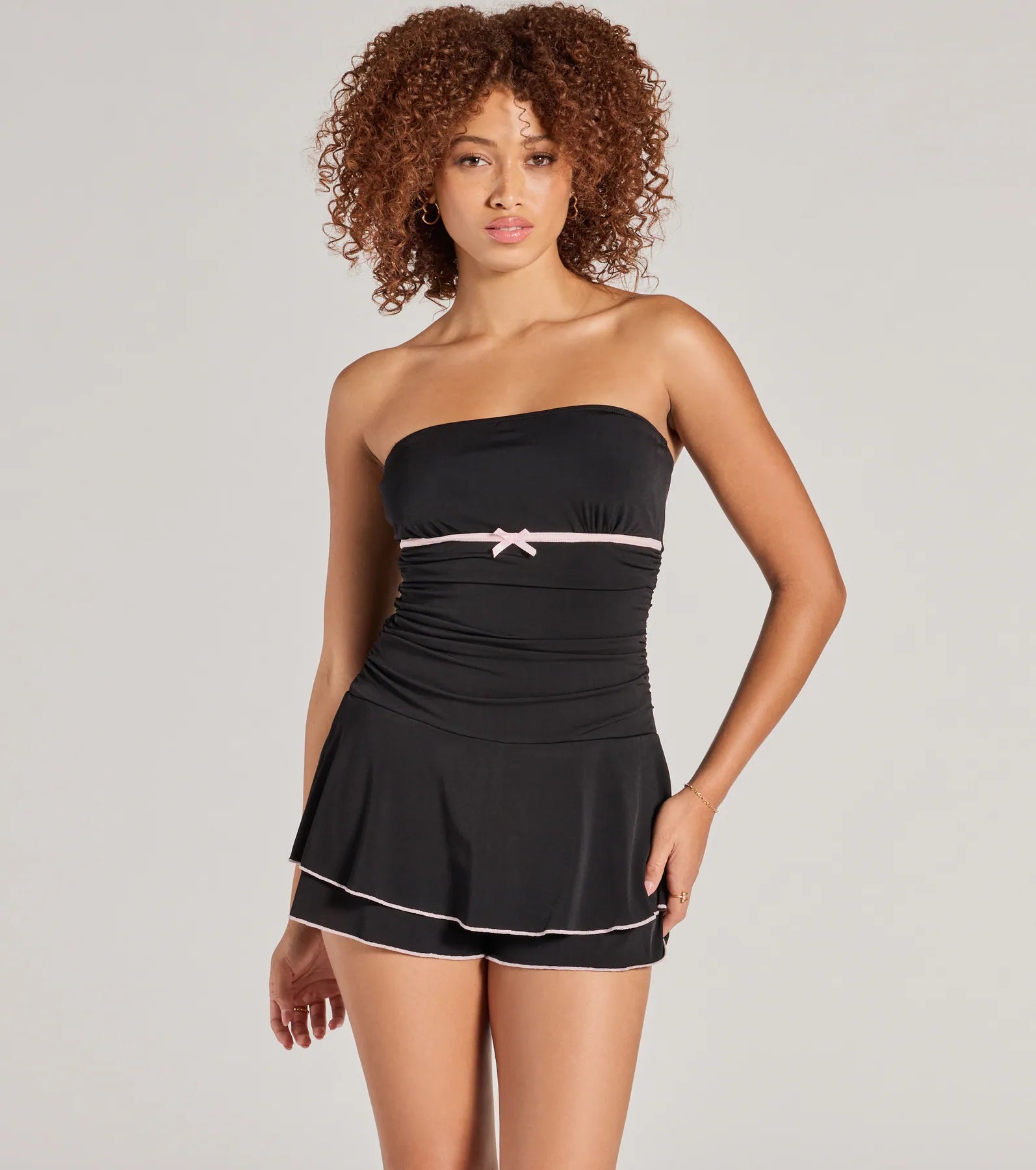 Special Price Little Crush Sleeveless Bow Pleated Romper