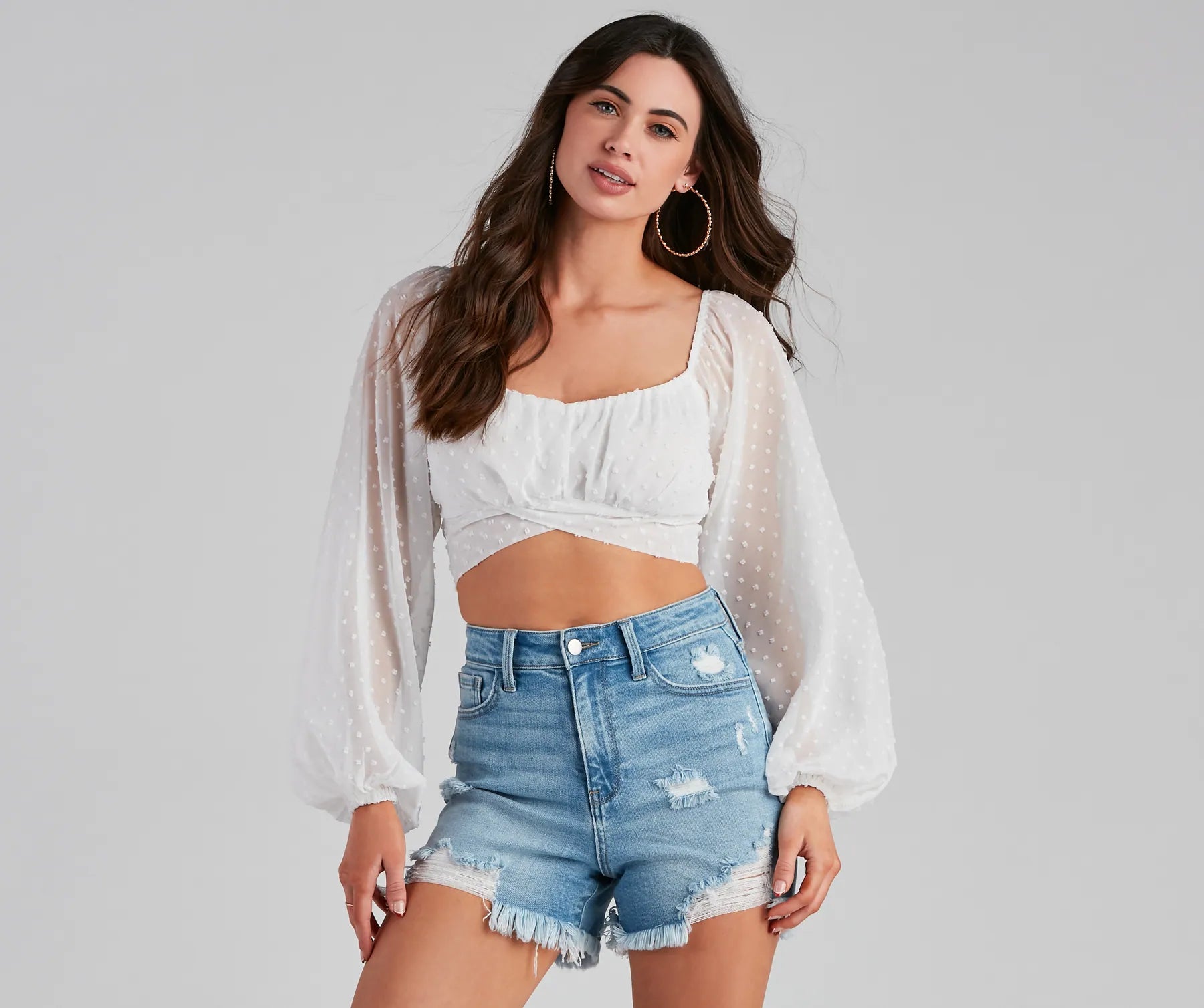 Daily Deals Breezy And Chic Sheer Crop Top
