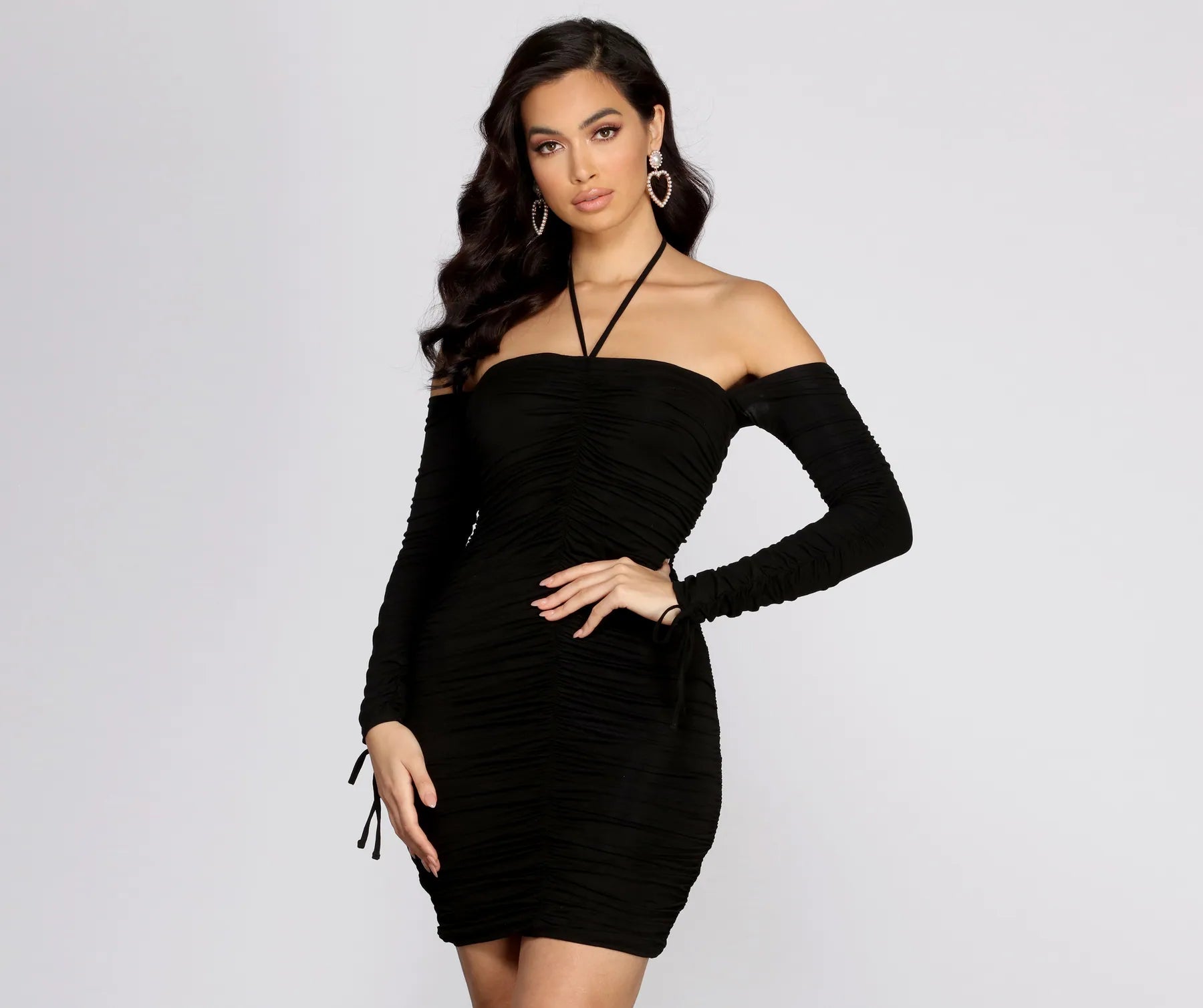 Unbeatable Prices Ruching Into It Off Shoulder Mini Dress