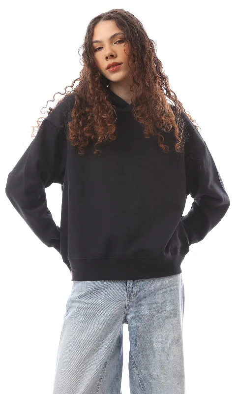 Friends and Family Sale O172202 Cotton Black Slip On Long Sleeve Hoodie