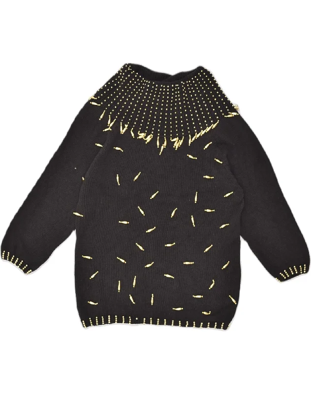 Clearance Items VINTAGE Womens Longline Crew Neck Jumper Sweater UK 16 Large Black Ramie Clearance Items VINTAGE Womens Longline Crew Neck Jumper Sweater UK 16 Large Black Ramie