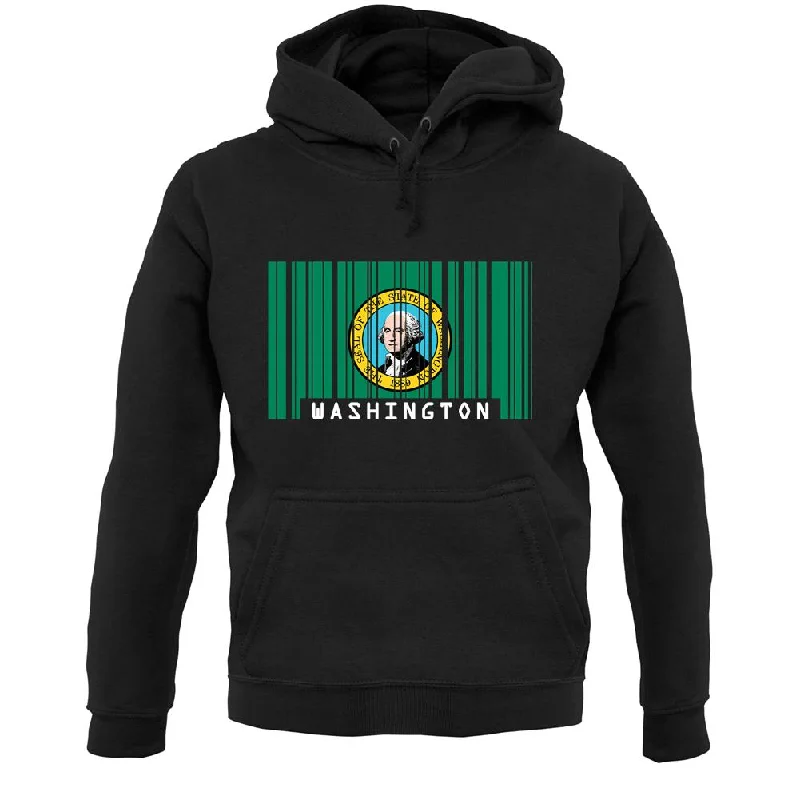 Best Bargains Washington Barcode Style Flag Unisex Hoodie