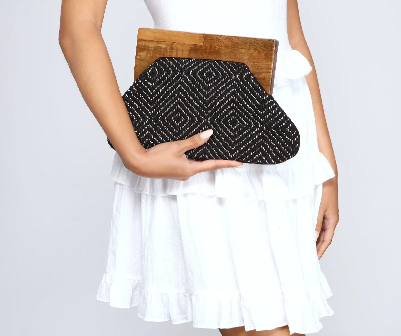 Referral Discount Glam Moment Geometric Clutch