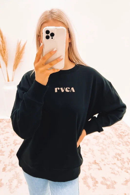 Deep Discounts RVCA Spot Easy Crew Black