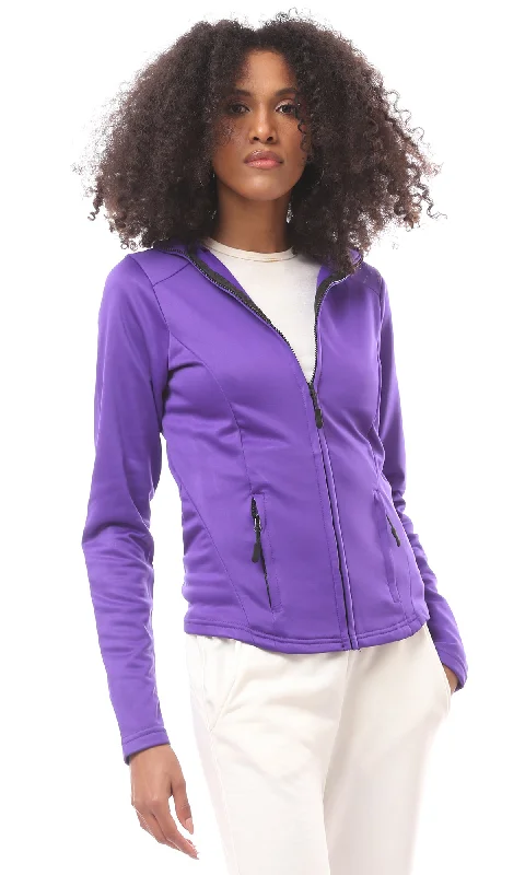 Daily Specials O172392 Long Sleeves Solid Orchid Sweatshirt With Zipped Pockets