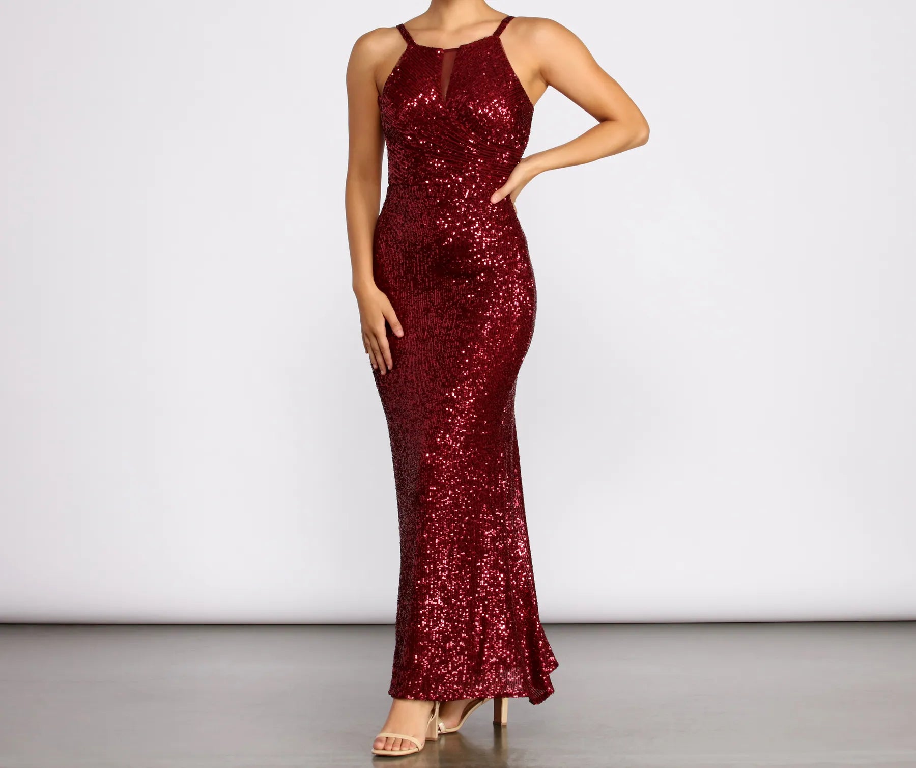 Members Only Angelina Formal Sequin Dress