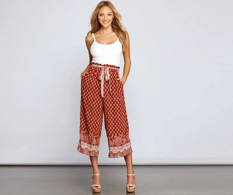 Massive Deals Carefree Glamour Bohemian Paisley Jumpsuit