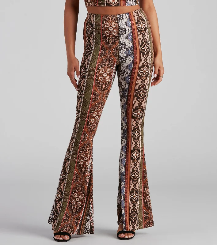 Take Advantage Boho Dreamer Printed Flare Pants