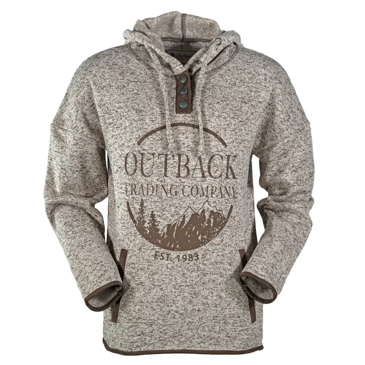 Best Bargains Outback Trading Ladies Logo Graphic Grey Hoodie 40231-GRY