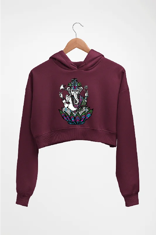 Buy More, Save More Psychedelic Ganesha Crop HOODIE FOR WOMEN