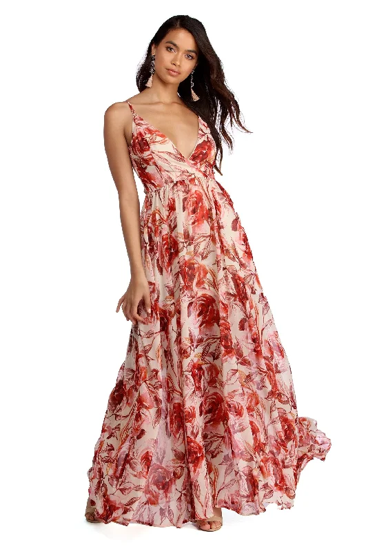 Final Markdown Christina Floral Chiffon Dress