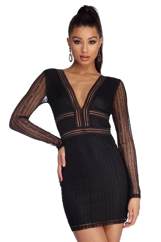 Mega Deal Evening Affair Lace Mini Dress