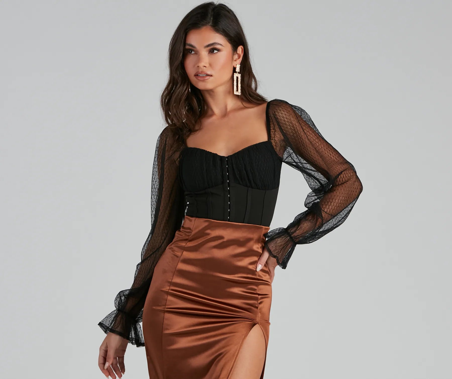 Limited Time Offer Currently Coveting Mesh Dot Ponte Bustier