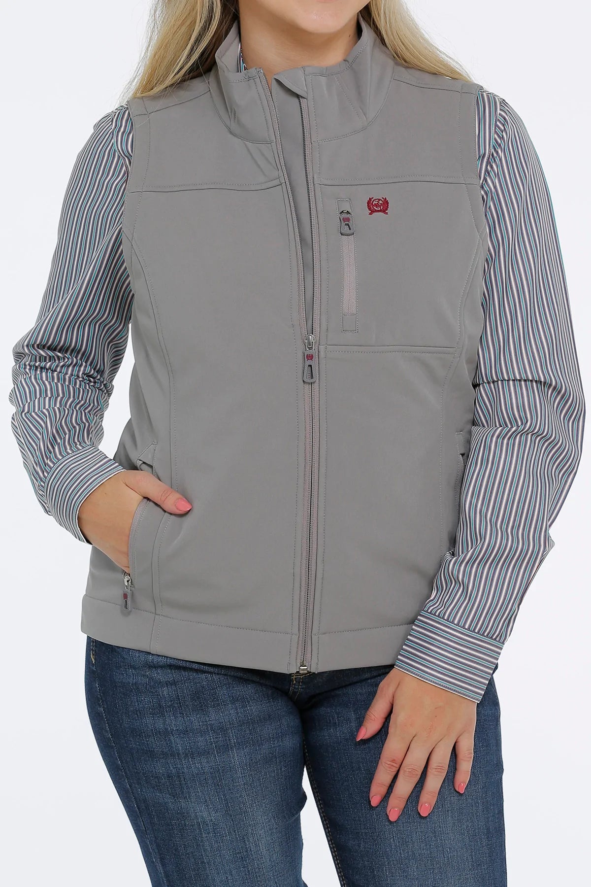 Price Break Cinch Women's Grey Concealed Carry Bonded Vest