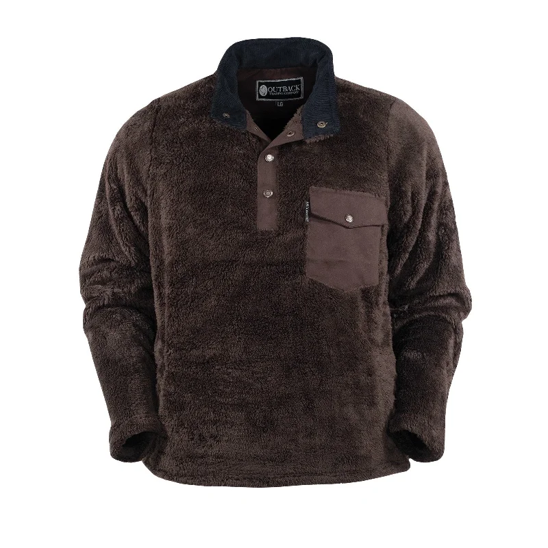 Outback Trading Company Men's Bristol Brown Henley Pullover 48735-BRN