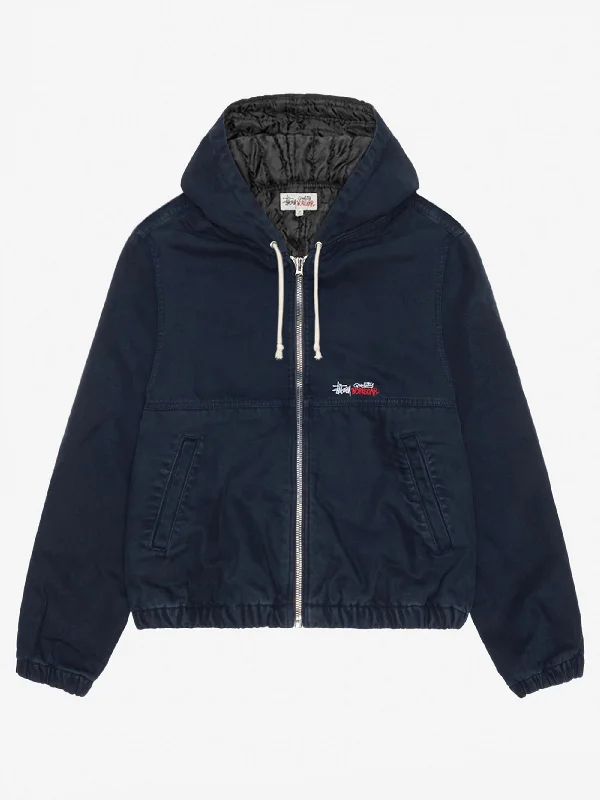 YEAR-End Clearance Stussy Work Jacket Insulated Canvas W  - Navy