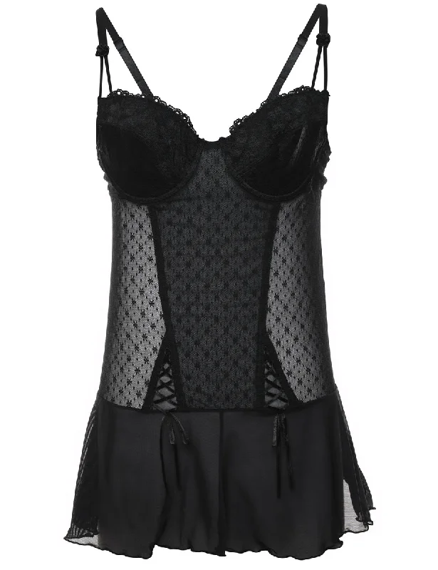 Daily Deals Black Lace 1990s Babydoll - S