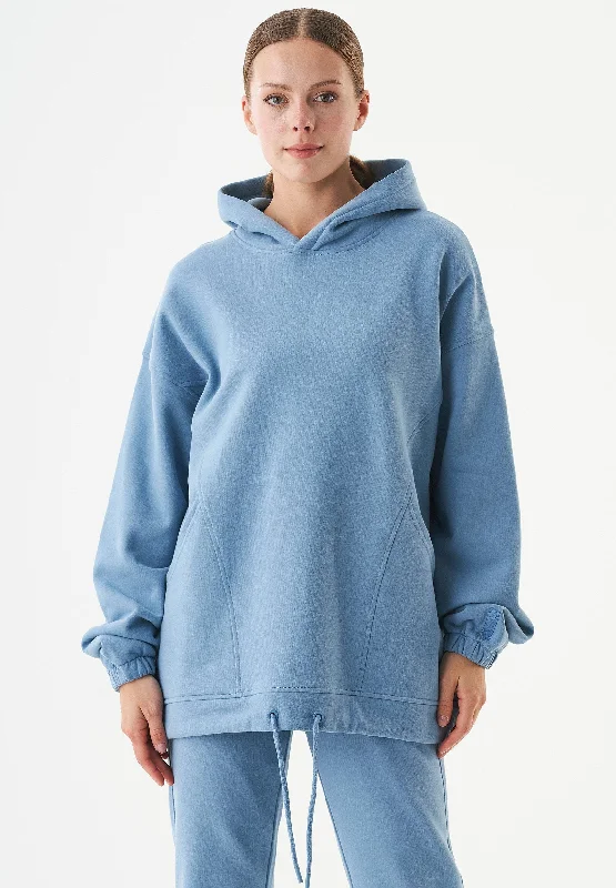 Mega Sale Hande Soft Touch Oversize Organic Cotton Hoodie Steel Blue