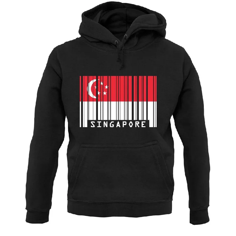Grand Opening Sale Singapore Barcode Style Flag Unisex Hoodie