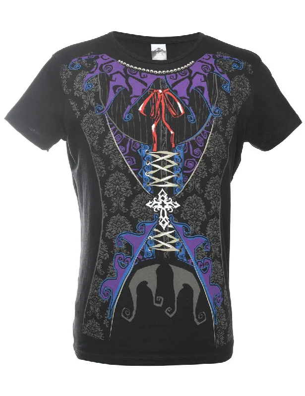 Fantastic Offers Black Printed T-shirt - XL