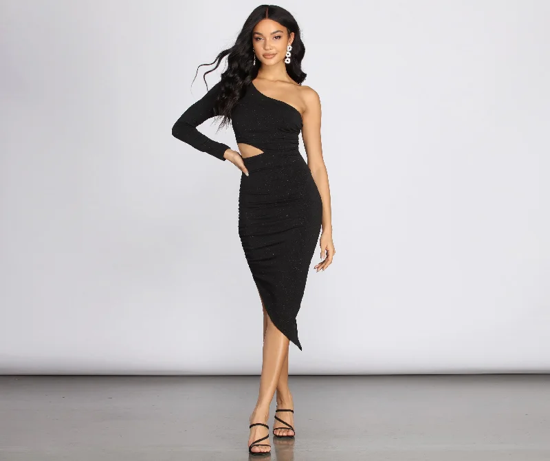 Deal Frenzy Pick A Side One Shoulder Mini Dress