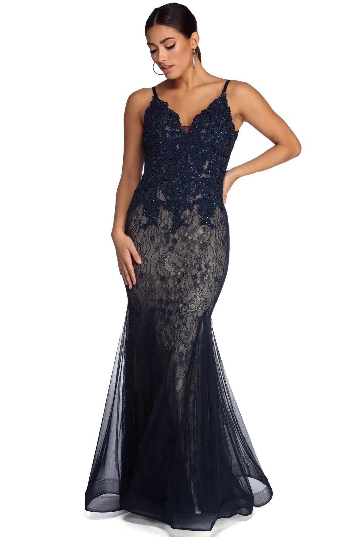 Price Break Emelia Formal Trumpet Lace Dress
