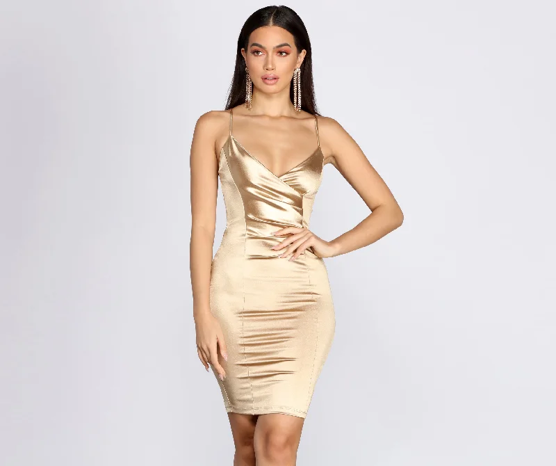 Discount Days Spotlight Stealin' Satin Mini Dress